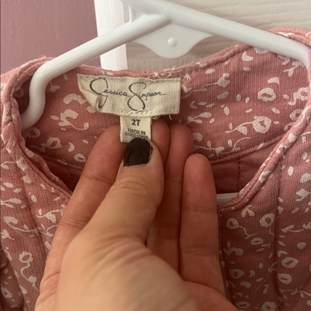 Jessica Simpson Floral Pink Quilted Kids Jacket - Picture 2 of 3
